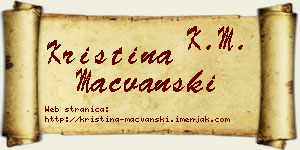 Kristina Mačvanski vizit kartica